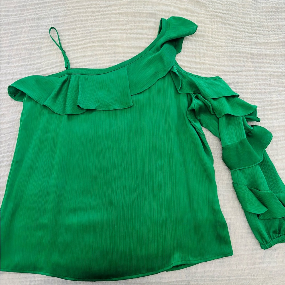 Vince Camuto Emerald Ruffled Blouse